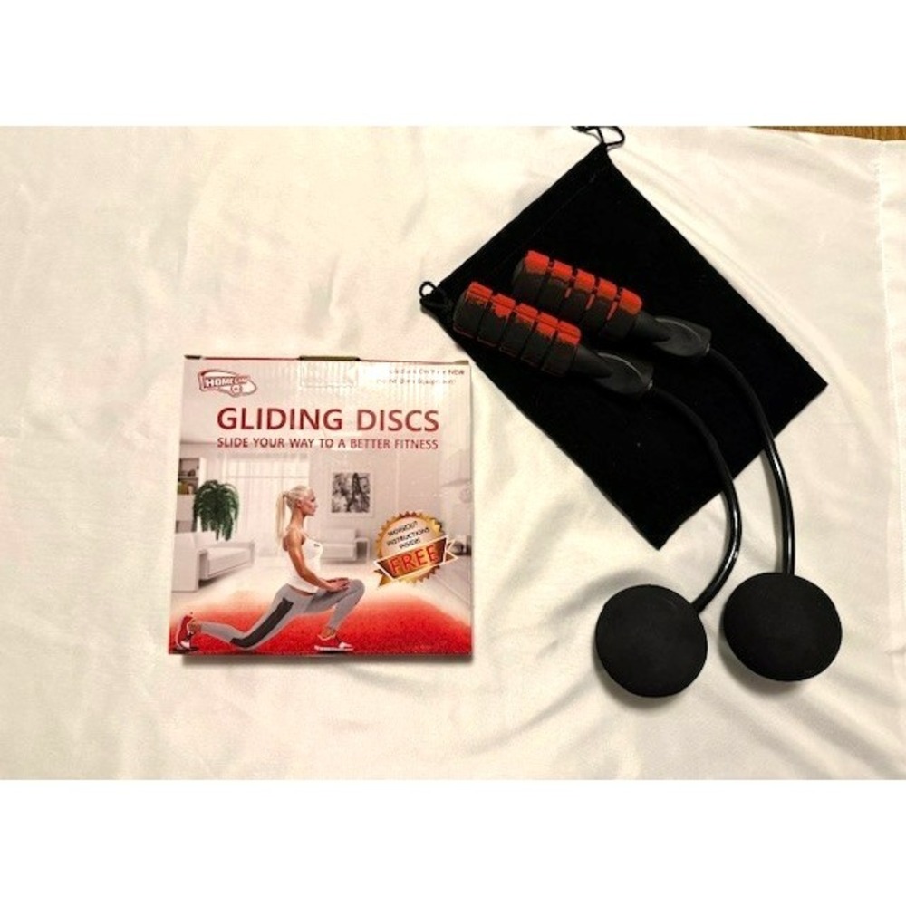 Cordless Weighted Jump Rope + Gliding Discs Home Gym Core Workout Set